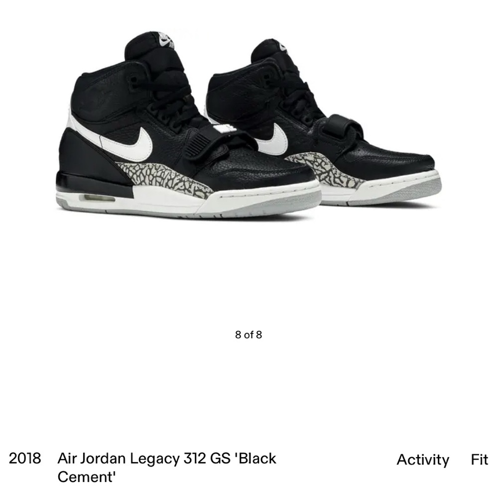 Youth 5.5 Nike Air Jordan Legacy 312 Black and White Sneakers